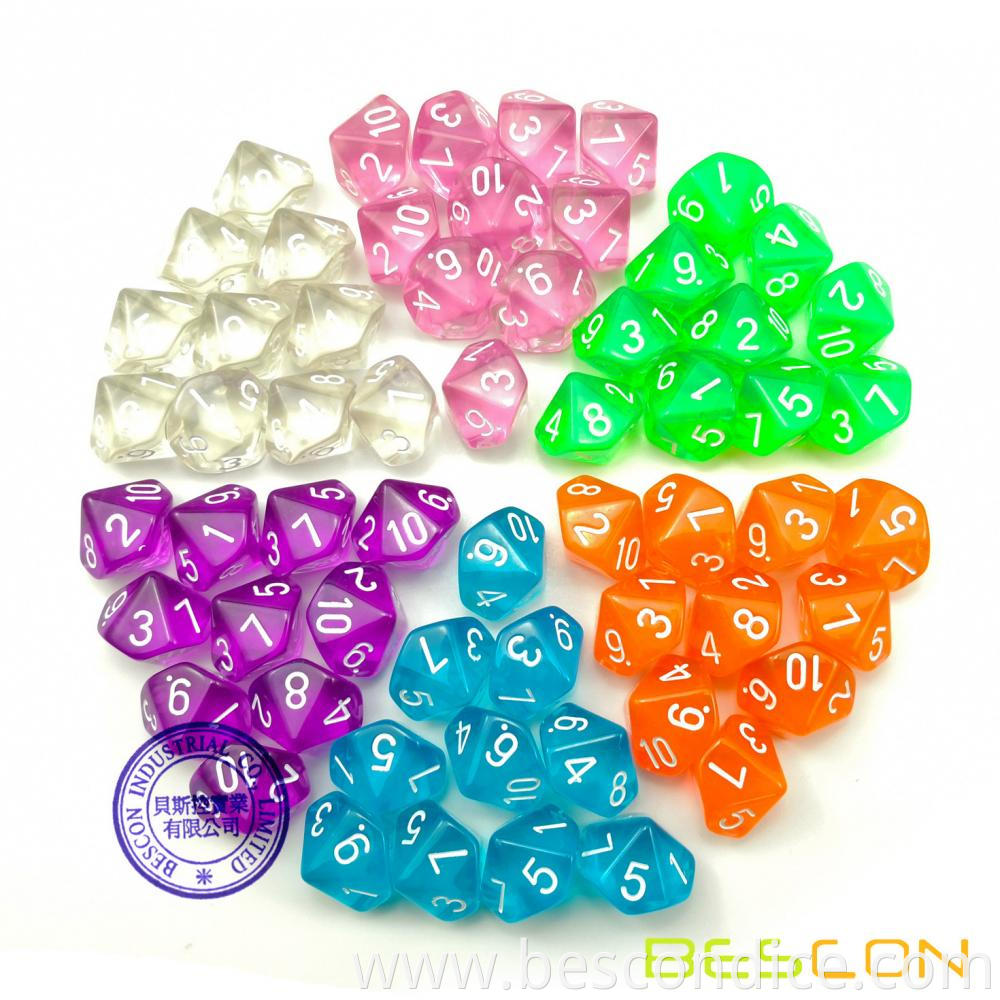 Polyhedral Dice 10 Sides Numbered 1 10